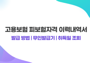 고용보험 피보험자격 이력내역서 발급