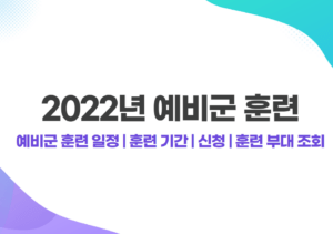 2022년 예비군 훈련 신청