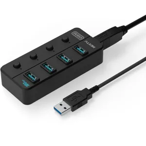 넥스트유 USB3.2 GEN2 4포트 개별전원 버튼 USB 무전원 허브 NEXT-813U3NP-10G