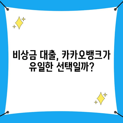 카카오뱅크 비상금 대출, 금리와 후기는? | 비상금, 소액대출, 금리 비교, 신청 방법