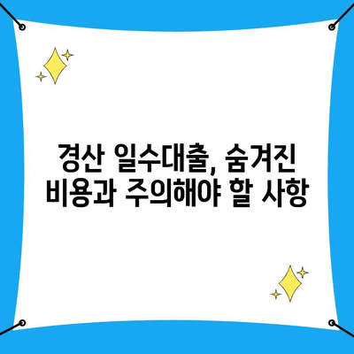 경산 일수대출, 조건과 유의 사항 완벽 가이드 | 신용등급, 금리, 필요서류, 주의점