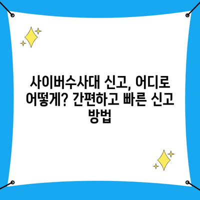 사이버수사대 신고, 성공 확률 높이는 5가지 꿀팁 | 사이버범죄, 증거, 신고방법, 성공사례