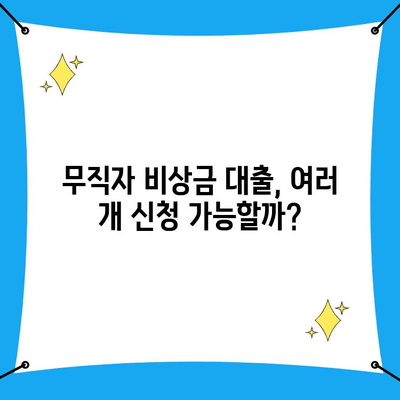 무직자 비상금 대출, 여러 개 신청 가능할까요? | 조건, 종류, 신청 가능 여부 총정리