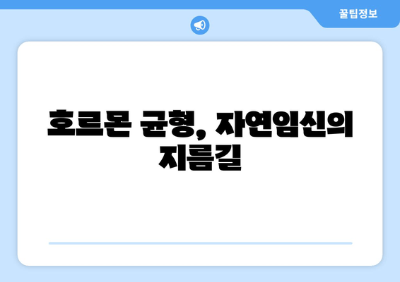 호르몬 균형을 통한 난임 극복| 개선 전략 및 성공 사례 | 난임, 호르몬, 자연임신, 치료