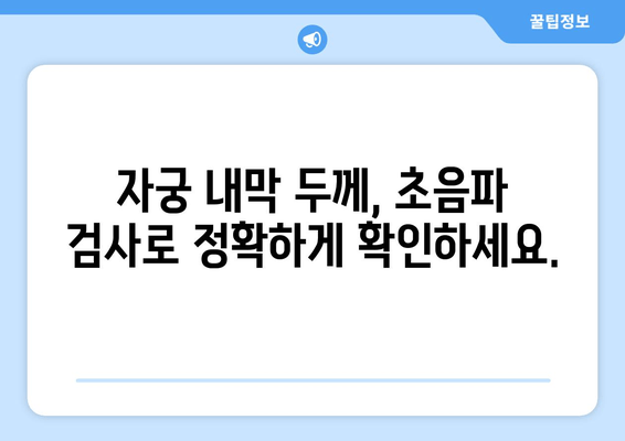 자궁 내막 두께 측정, 초음파 검사로 정확하게 확인하세요 | 여성 건강, 생식 건강, 불임, 난임