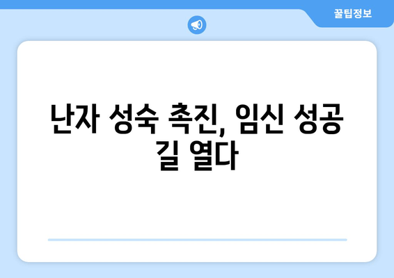 난임 극복, 호르몬 치료로 난자 성숙 촉진| 성공적인 임신을 위한 가이드 | 난임, 난자 성숙, 호르몬 치료, 임신 성공