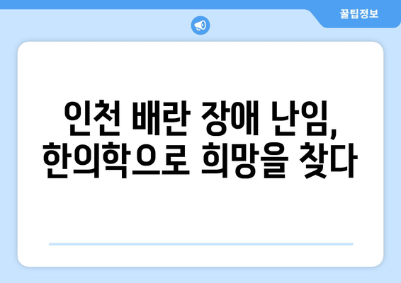 인천 배란 장애 난임, 한의학으로 극복하기| 개인 맞춤 치료와 성공 사례 | 난임, 한방 치료, 인천 한의원, 배란 장애