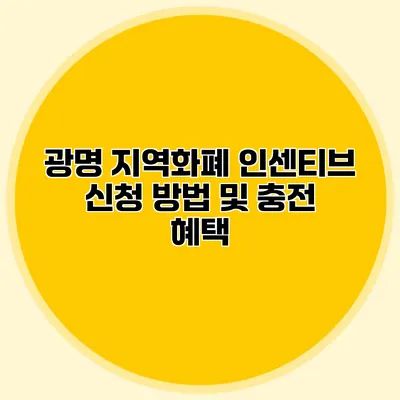 광명 지역화폐 인센티브 신청 방법 및 충전 혜택